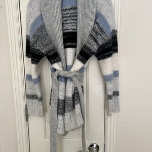 Sanctuary Women's Striped Gray and Blue Cardigan